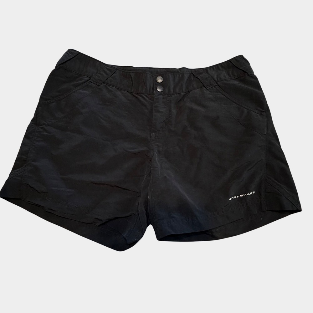 Columbia PFG Omni-Shade Black Hiking Fishing Shorts Womens Large FL4524 UPF 50